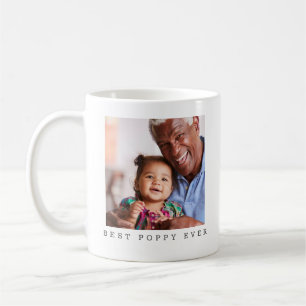 Best Poppy Ever Two Photo Personalized Grandfather Coffee Mug