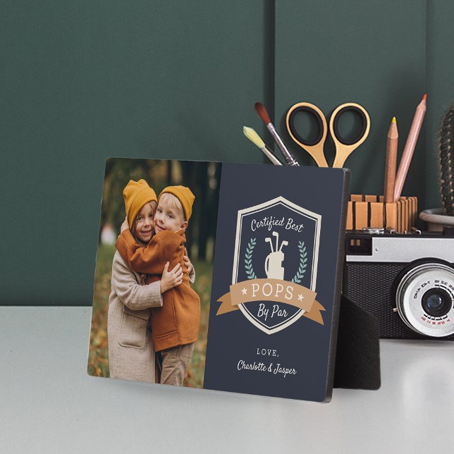 Best Pops By Par | Golf Grandpa Photo Plaque (Creator Uploaded)