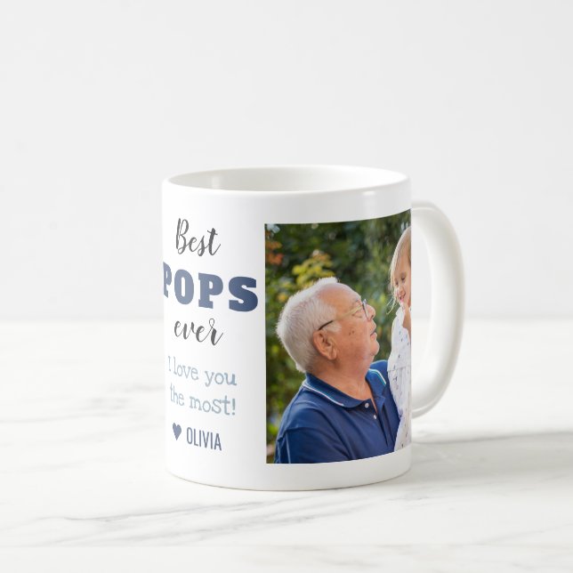 Best Pops Ever Love You Most 2 Photo Coffee Mug (Front Right)
