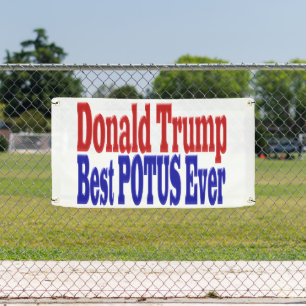 Best POTUS Ever Donald Trump red blue Banner