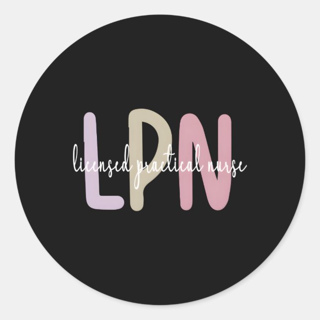 Best Practical Nurse Lpn Nurse Lpn Nursing Classic Round Sticker (Front)