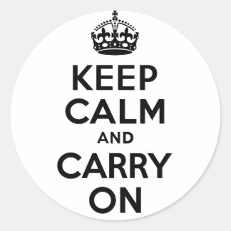 Best Price Keep Calm And Carry On Black Classic Round Sticker