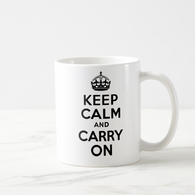 Best Price Keep Calm And Carry On Black Coffee Mug (Right)