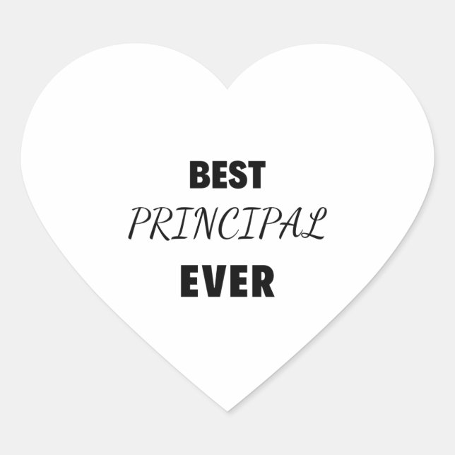 Best Principal Ever 2 Heart Sticker (Front)