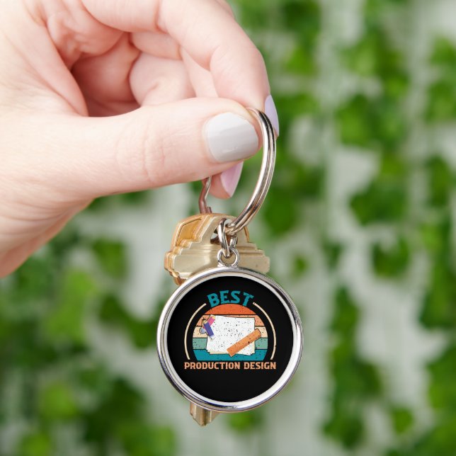 Best Production Design - Retro Style Round Keychain (Hand)