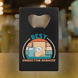 Best Production Manager Retro - Film Crew Gift Credit Card Bottle Opener
