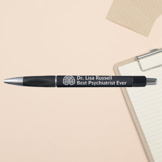 Best Psychiatrist Ever Personalized and Brain logo Pen