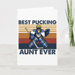 Best Pucking Aunt Ever Funny Hockey Aunt Saying  Card