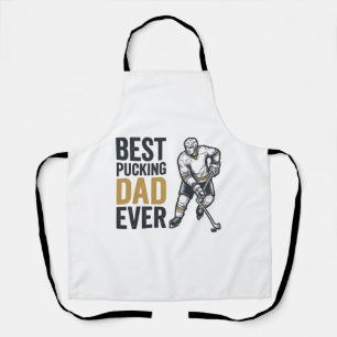 Best Pucking Dad Ever Hockey Dad Shirt Design_1 Apron