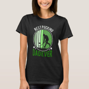 Best Pucking Dad Ever Retro Ice Hockey Coach On Fa T-Shirt