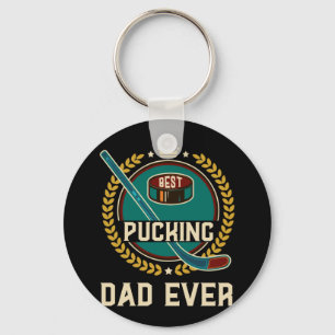 Best Pucking DAD ever Vintage Retro Fathers Day Keychain