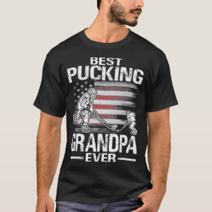 Best Pucking Grandpa Ever Hockey Fathers Day T-Shirt