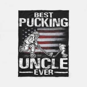 Best Pucking Uncle Ever Hockey Father's Day Gift Fleece Blanket