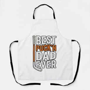 Best Puck'n Dad Ever Hockey Father Vector Design_1 Apron