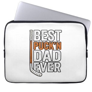 Best Puck'n Dad Ever Hockey Father Vector Design_1 Laptop Sleeve