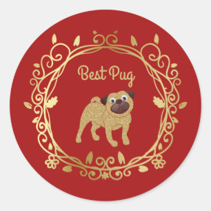Best Pug Customizable Wedding Sticker