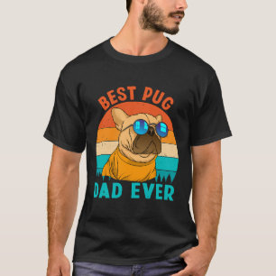 Best Pug Dad Ever Loves Doggies Retro Vintage Cute T-Shirt