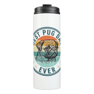 Best Pug Dad Ever Vintage Engraving Dog Shirt Desi Thermal Tumbler