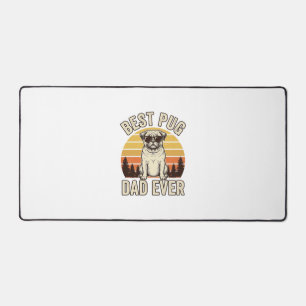 Best Pug Dad Ever Vintage Pug T-Shirt Design_1 Desk Mat