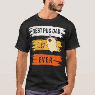 Best Pug Dog Dad Ever Happy Father Parent Summer V T-Shirt