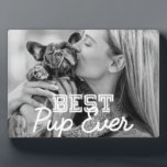 Best Pup Ever Modern Cool Pet Puppy Photo Plaque<br><div class="desc">This simple and modern design is composed of serif and cursive typography and add a custom photo of your puppers</div>