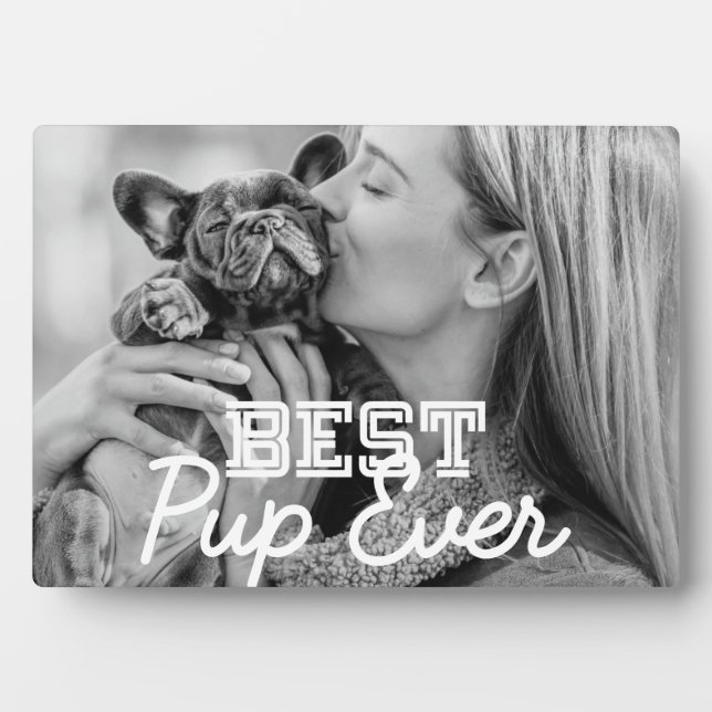Best Pup Ever Modern Cool Pet Puppy Photo Plaque (Front)