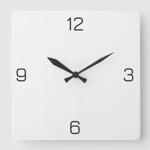 Best Pure White FAF9F6 Colour - Option to Add Name Square Wall Clock
