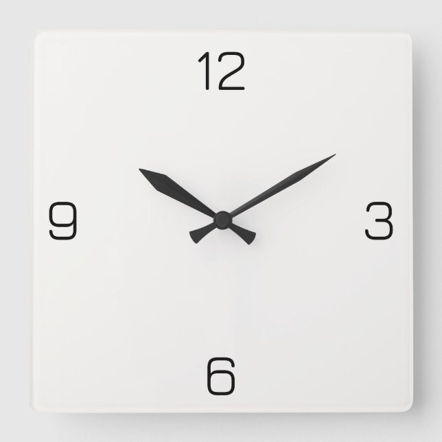 Best Pure White FAF9F6 Colour - Option to Add Name Square Wall Clock (Front)