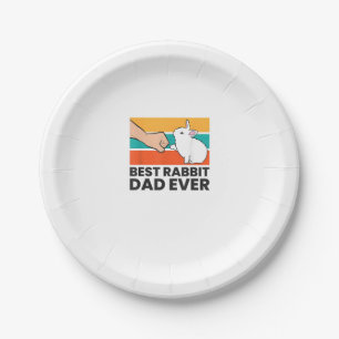 Best Rabbit Dad Ever Funny Rabbit Father Rabbit Bu Paper Plate