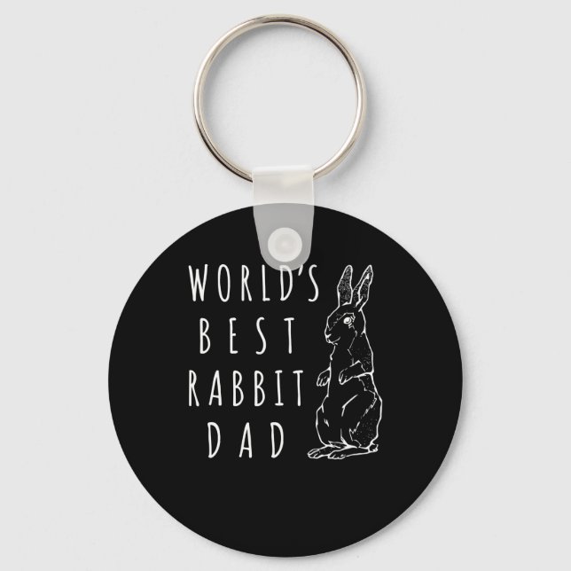 Best Rabbit Dad , Worlds Best Bunny Dad  Apparel Keychain (Front)