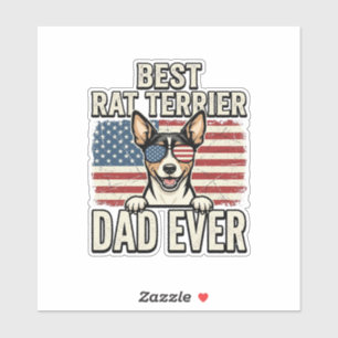 Best Rat Terrier Dad Ever Patriotic Dog Shirt Desi