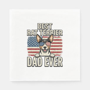 Best Rat Terrier Dad Ever Patriotic Dog Shirt Desi Napkin