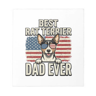 Best Rat Terrier Dad Ever Patriotic Dog Shirt Desi Notepad