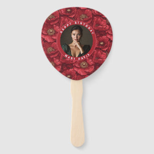Best Red Anemones Flower Inspired Spring Birthday Hand Fan