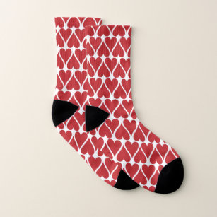 Best red hearts seamless decorative design socks