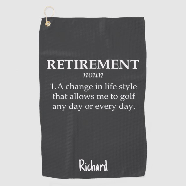 Best Retirement Gifts For Golfers Funny Retired Golf Towel (Front)