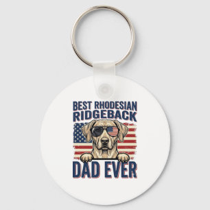 Best Rhodesian Ridgeback Dad Ever Vintage Dog Shir Keychain