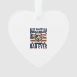 Best Rhodesian Ridgeback Dad Ever Vintage Dog Shir Ornament