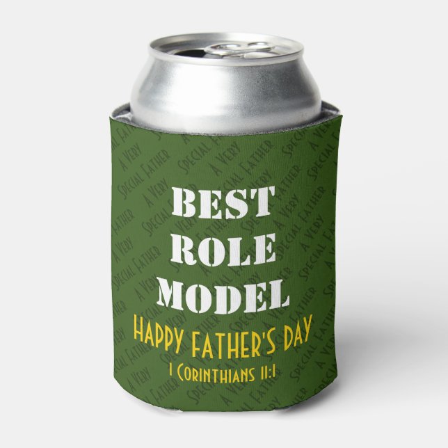 BEST ROLE MODEL Happy Father's Day Custom Can Cooler (Can Front)