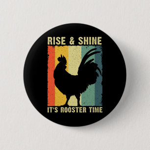 Best Rooster Design For Men Women Kids Chicken Roo 2 Inch Round Button