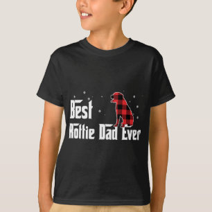 Best Rottie Dad Ever Red Plaid Christmas For Dog L T-Shirt