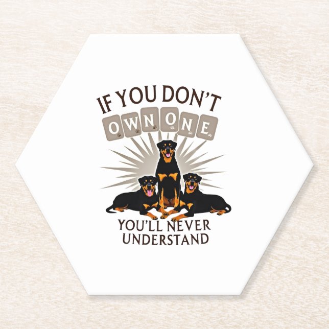 Best Rottweiler Art For Men Women Kids Rottie Rott Paper Coaster (Front)