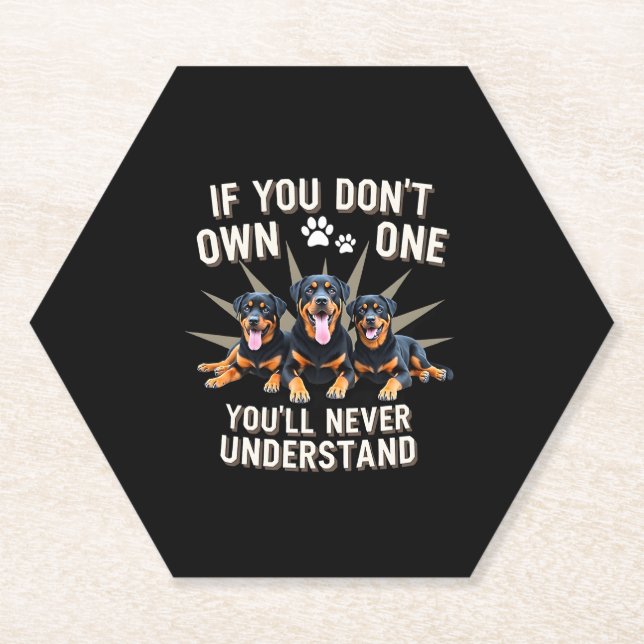 Best Rottweiler Art For Men Women Kids Rottie Rott Paper Coaster (Front)