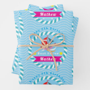 Best Sailor Blue Wrapping Paper Sheet