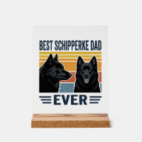 Best Schipperke Dad Ever Retro Dog Vector Design_1