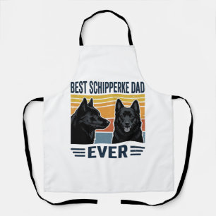 Best Schipperke Dad Ever Retro Dog Vector Design_1 Apron