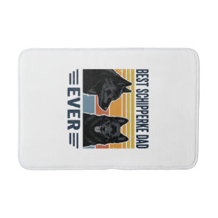 Best Schipperke Dad Ever Retro Dog Vector Design_1 Bath Mat