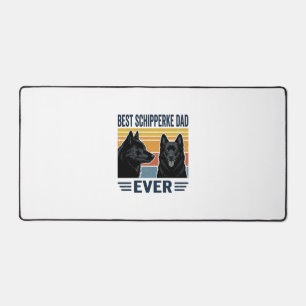 Best Schipperke Dad Ever Retro Dog Vector Design_1 Desk Mat
