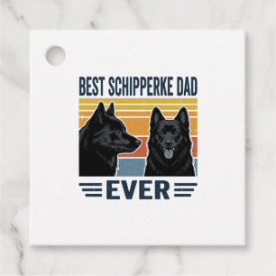 Best Schipperke Dad Ever Retro Dog Vector Design_1 Favour Tags