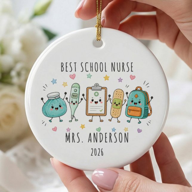 Best School Nurse Personalized Ornament (Creator Uploaded)